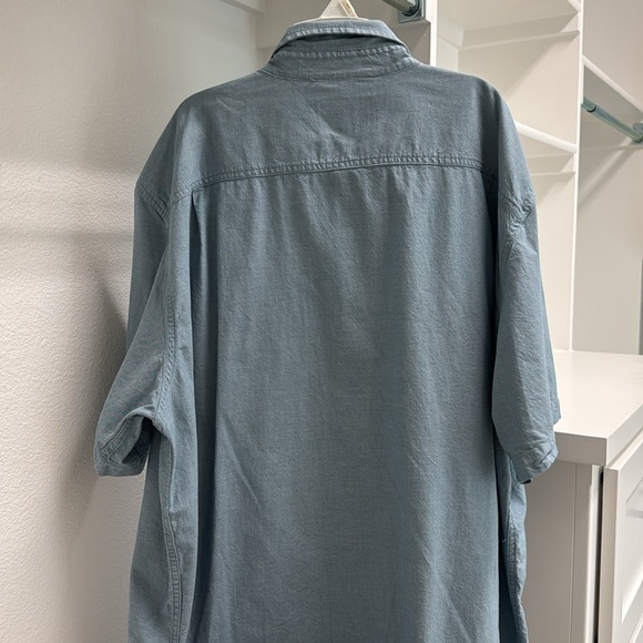 Carhartt Loose Fit Short Sleeve 100% Cotton Men’s 2XL Casual Work Shirt Lt Blue - Picture 7 of 14